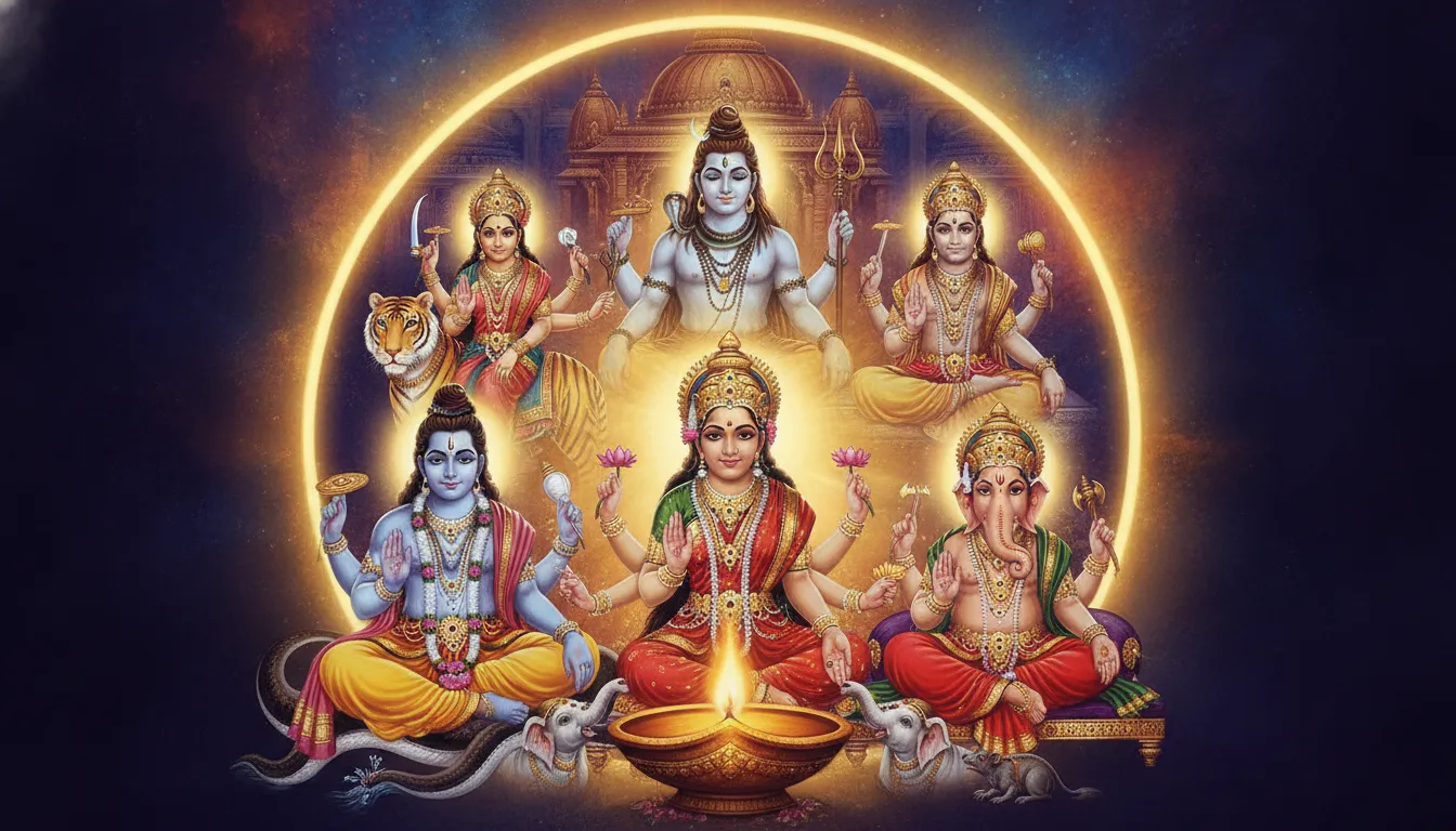 एक चमकदार प्रकाश का घेरा जो धीरे-धीरे फैलता हुआ दिख रहा है, उसके केंद्र में एक जलता हुआ दीपक।