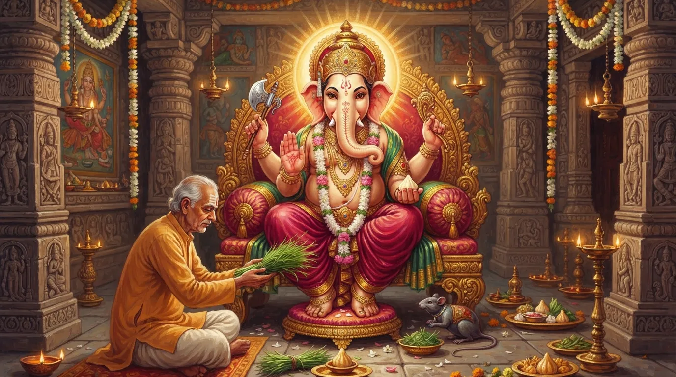 गणेश जी को दूर्वा घास क्यों है इतनी प्रिय? जानें एक असुर से जुड़ी यह कथा