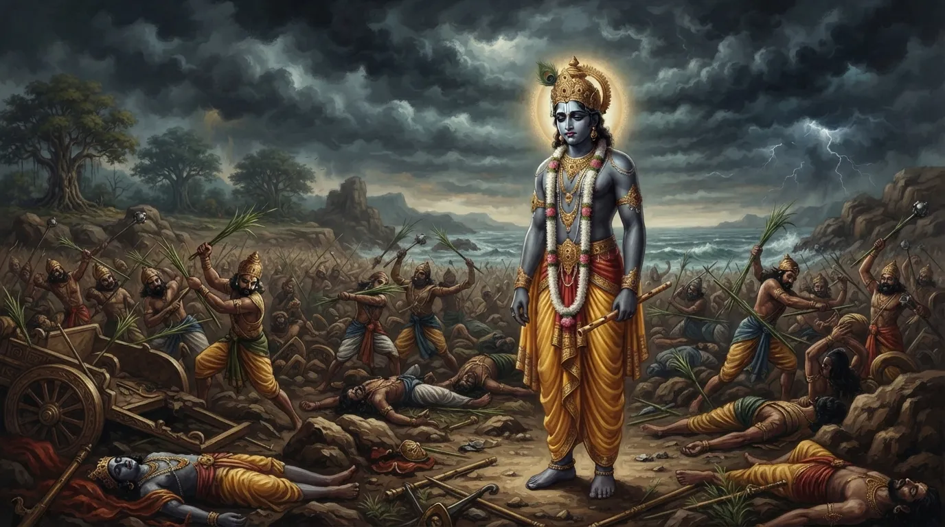 कृष्ण के पुत्र का एक मज़ाक, जो पूरे यदुवंश के विनाश का कारण बना