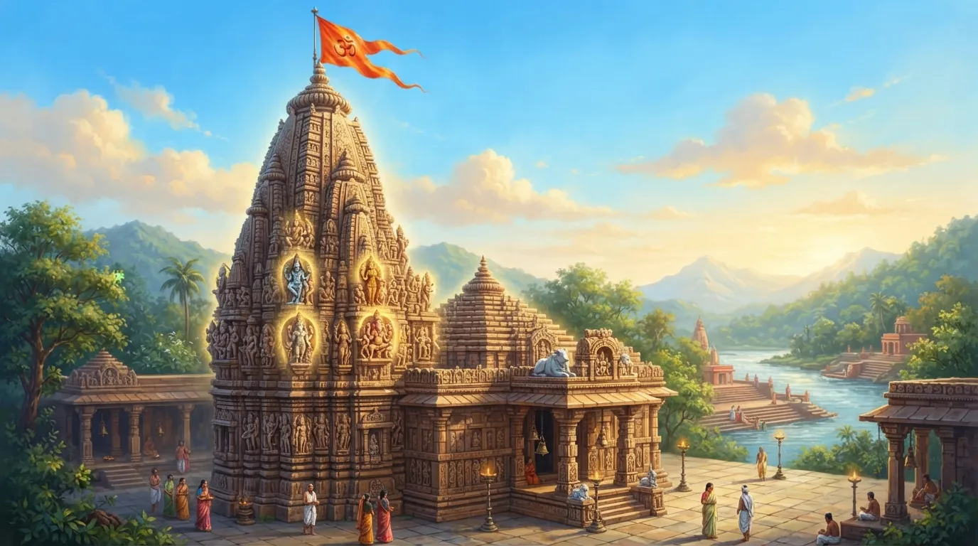 मंदिर के शिखर पर लगे ध्वज का क्या रहस्य है?