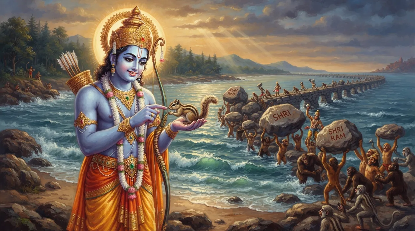 राम सेतु में गिलहरी का क्या काम था? श्रीराम ने क्यों फेरी उसकी पीठ पर उंगलियां