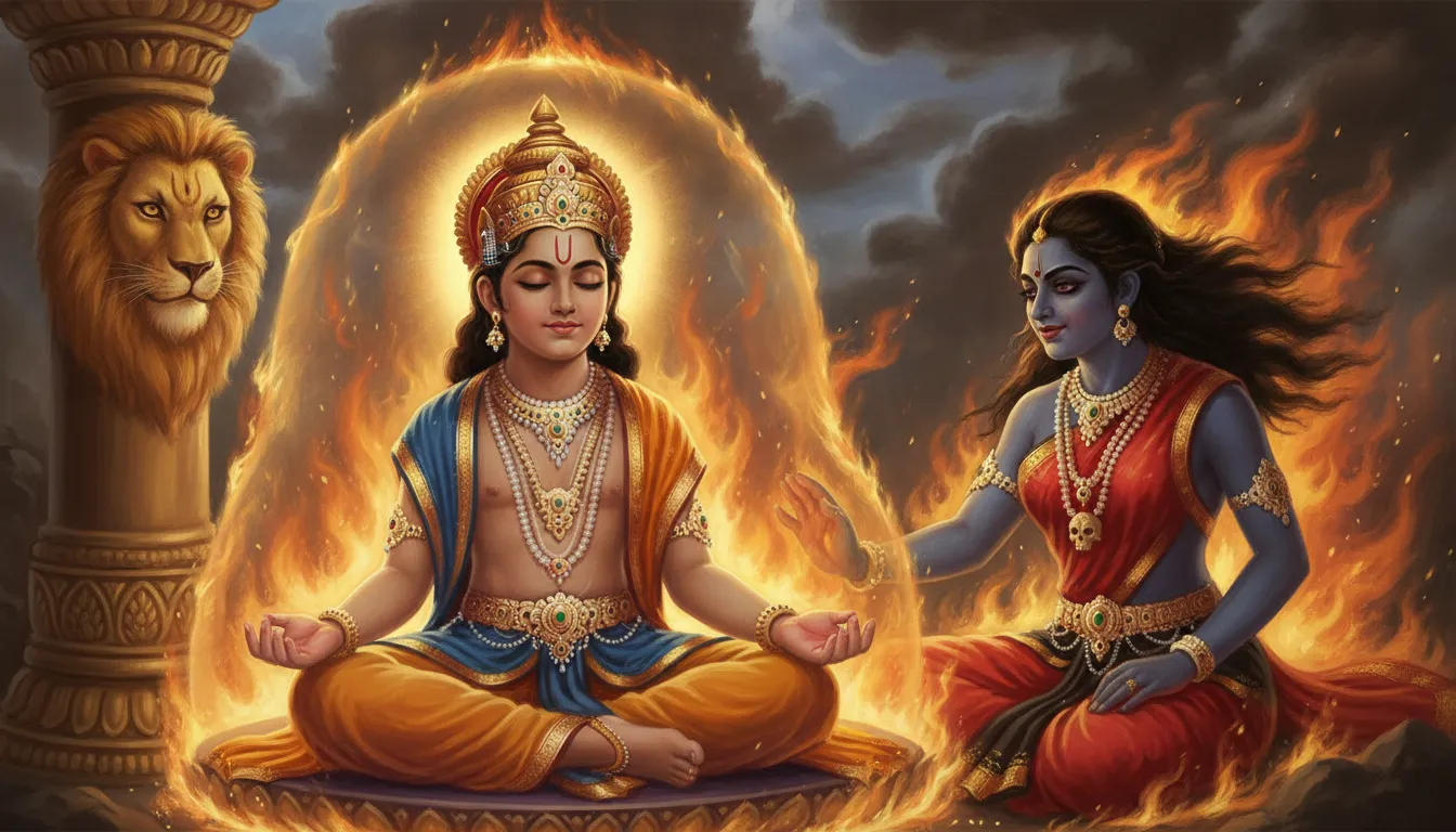 एक व्यक्ति गहरे ध्यान में बैठा हुआ, उसके चेहरे पर शांति और स्थिरता का अनुभव हो रहा है, भले ही उसके आसपास थोड़ी अशांति या हलचल दिख रही हो।