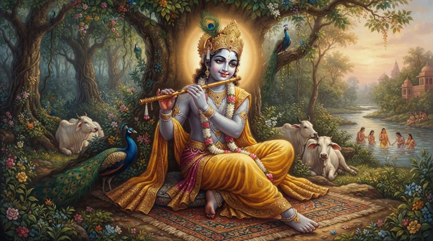 श्री कृष्ण अपने मुकुट पर मोर पंख क्यों लगाते हैं?